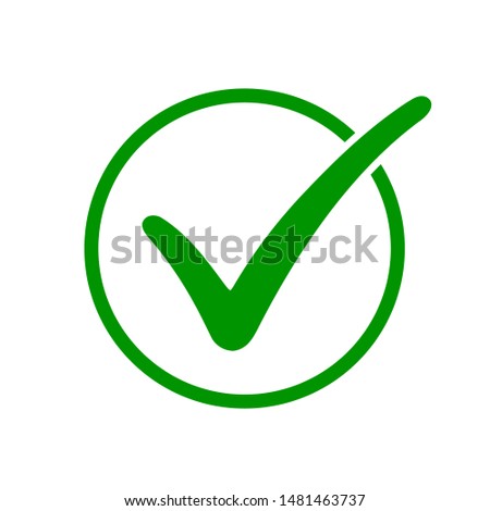 Approval check icon isolated, quality sign, tick – stock vector