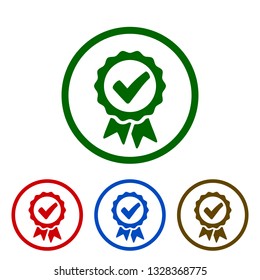 Approval check icon isolated, set quality sign – vector