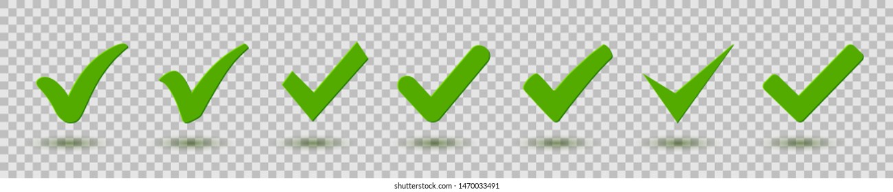 Approval check icon isolated, set quality sign, tick – vector