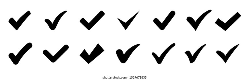 Approval check icon isolated, set quality sign, tick – vector for stock