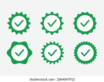 Symbol für die Genehmigungsprüfung einzeln, Qualitätszeichen festlegen, grünes Häkchen, Überprüfung