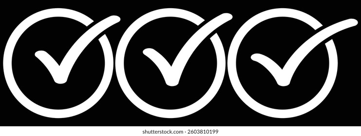 Approval check icon isolated, set quality sign, tick. Check mark. Icon for design. Easily editable. Approve Line Icon Design with Editable Stroke. Suitable for Web Page, Mobile App, UI, UX and GUIDES.