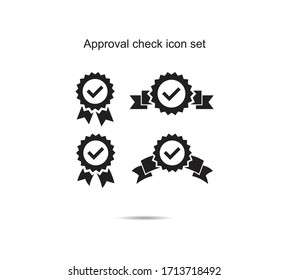Approval check icon set ideas design vector illustration graphic on background