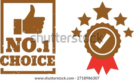 Approval Check Icon Set, Recommendation Endorsement and Quality Approval Vector