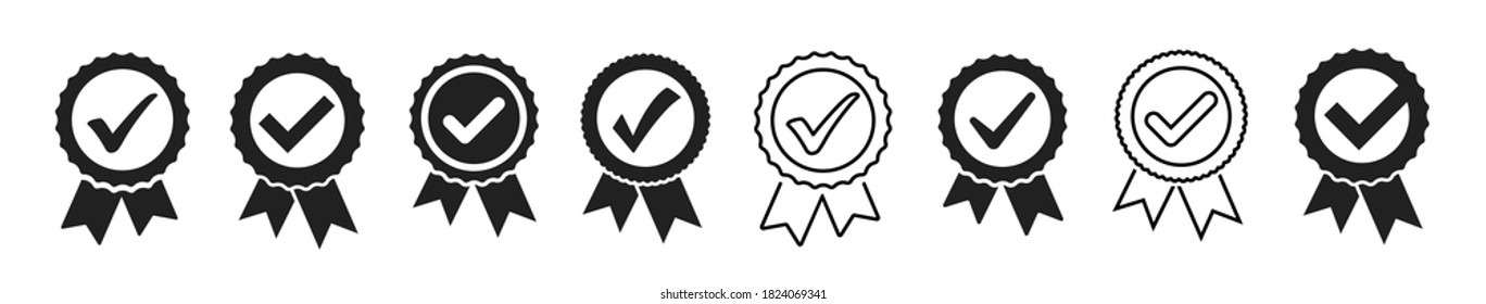 Approval check icon or verified icon. Vector illustration