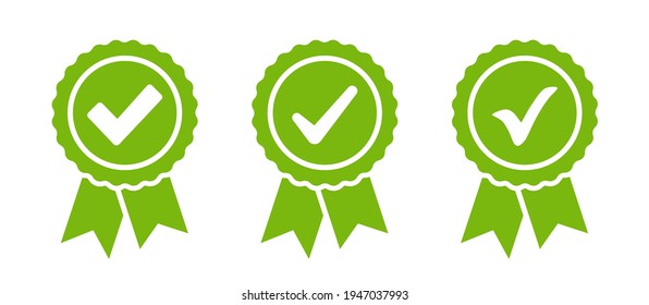 Icono de comprobación de aprobación o icono verificado. Ilustración del vector