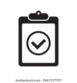 Icono de marca de verificación de Aprobación, Portapapeles con marca de verificación.