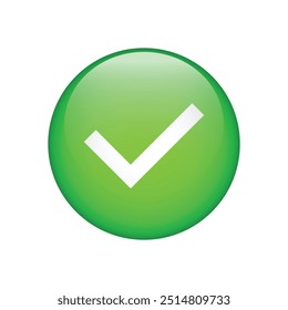 Approval check mark icon isolated on white background. Vector