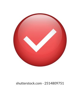 Icono de marca de verificación de Aprobación aislado sobre fondo blanco. Vector