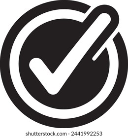 Ilustración vectorial de icono de marca de verificación de aprobación