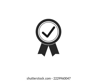 Approval check mark icon. Vector illustration.