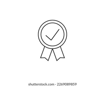 Approval check mark icon. Vector illustration.