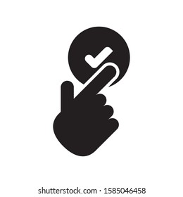 Approval check mark logo template vector icon design
