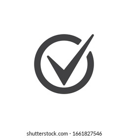 Approval check mark vector icon. Checkmark filled flat sign for mobile concept and web design. Done, confirmation tick glyph icon. Symbol, logo illustration. Vector graphics