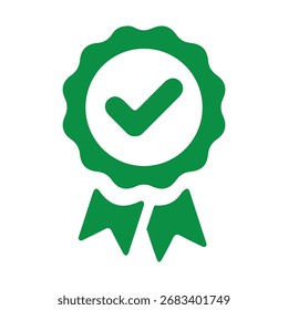  Ícone de vetor de verificação de aprovação . ícone de selo