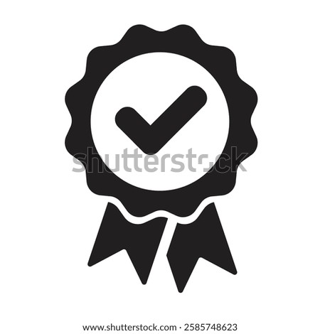 Approval check vector icon black and white