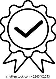 Approval check vector icon, flat style design