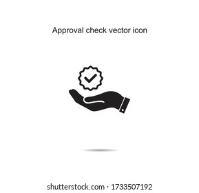 Verificación de aprobación icono vectorial ideas diseño ilustración vectorial gráfico en segundo plano
