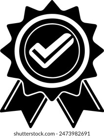 Vector de comprobación de Aprobación. signo monocromo