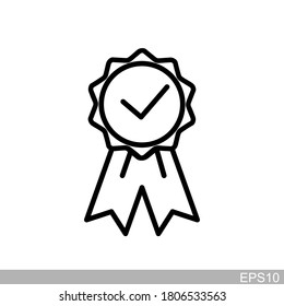 	
Approval check vector icon on white background.