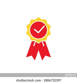 	
Approval check vector icon on white background.