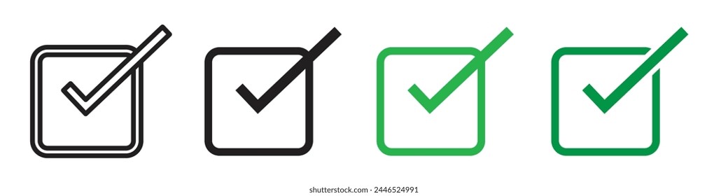 Approval Checkbox Icon Signifying Successful Selection and Affirmative Response