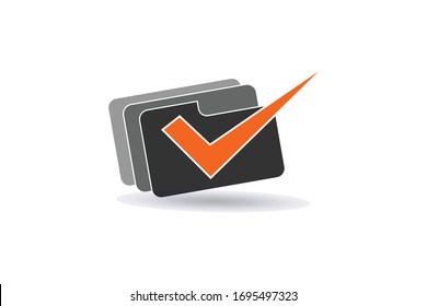 approval checking document. check mark accept icon