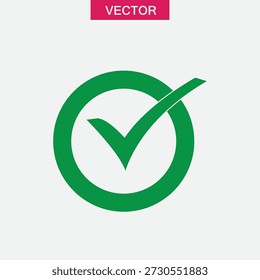 Approval Checkmark Vector Icon, heck Mark Icon Vector – Isolated on White Background..eps
