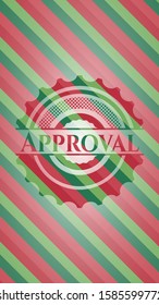 Approval christmas style emblem. Vector Illustration. Detailed.