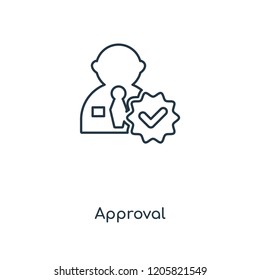 Approval concept line icon. Linear Approval concept outline symbol design. This simple element illustration can be used for web and mobile UI/UX.