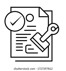 icono de aprobación / consentimiento / cualificación