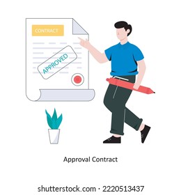 Approval contract flat style design vector illustration. stock illustration