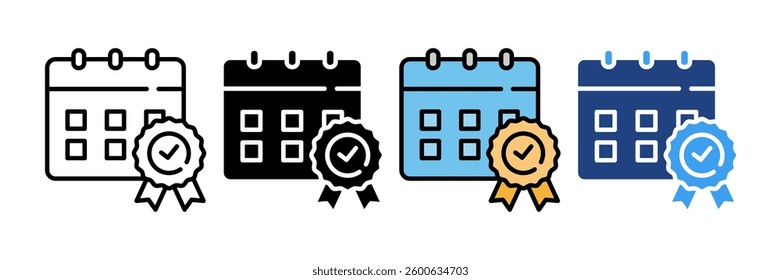 Approval Date Icon Set Multiple Style Collection