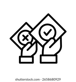 Decisión de la Aprobación icono línea Ilustración vectorial