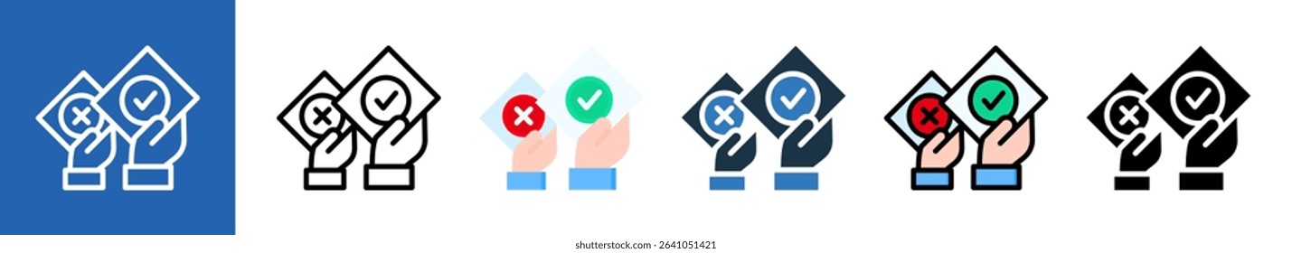 Approval Decision multiple icon style vector illustration