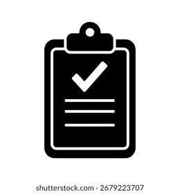 Approval icon with a clipboard and a checkmark symbolizing a completed task success and positive validation a sign for accomplished work and agreement