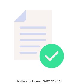 Approval icon, document accredited, authorized agreement, thin line symbol for web and mobile design, vector illustration on white background