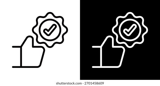 Approval Icon Of Flat Black And White Style