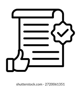 Approval Icon Line Style Vector Illustration