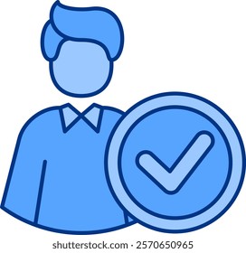 Approval Icon - Lineal Blue Style - People Pleaser Theme