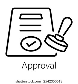 Ícone de aprovação em estilo linear 