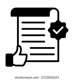 Ícone de aprovação - Ilustração de vetor de estilo misto