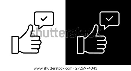 Approval Icon Set. Clean Line Design With Light And Dark Versions For Versatile Use.