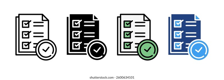 Approval Icon Set Multiple Style Collection