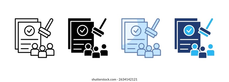 Approval Icon Set Multiple Style Collection