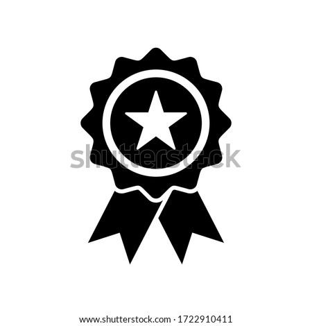 approval icon. star medal icon symbol vector on white background. editable Stockfoto © 