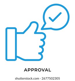 Approval Icon – Thumbs Up with Check Mark for Validation and Positive Feedback