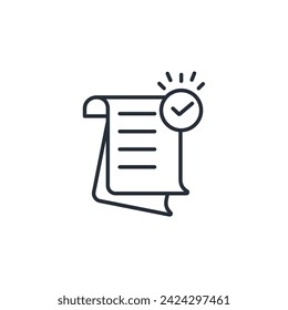 Icono de aprobación. vector.Curso editable.Signo de estilo lineal para uso de diseño web,logotipo.Ilustración de símbolo.