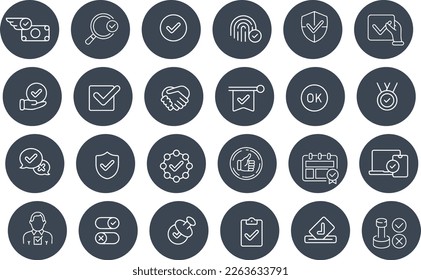 Approval Icons set vector design
