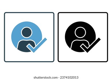 Genehmigungskennung Symbol im Zusammenhang mit Identität. Geeignet für Webdesign, App, Benutzeroberfläche, Benutzeroberflächen. Solid-Icon-Stil. Einfaches Vektordesign bearbeitet